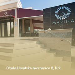 Steps to the entrance of Marina boutique hotel in Krk