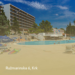 View of Dražica hotel from the pools