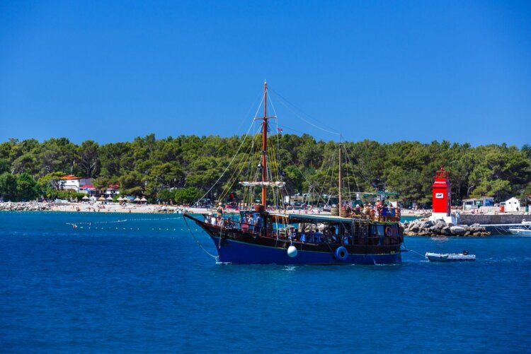Boat in a coastal bay