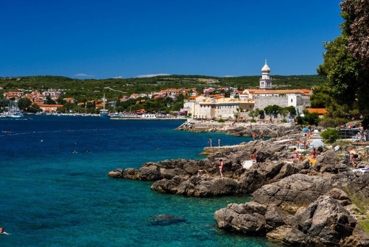 View of a beach on Krk Island