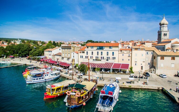 Boutique Hotel Marina on Krk island during off-season with sea view and quiet surroundings