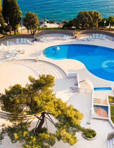 View of the swimming pool at Dražica Hotel Resort