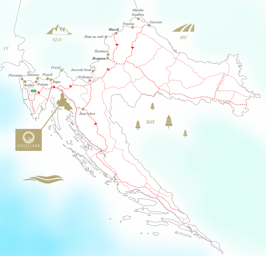 Wie man auf die Insel Krk und die Stadt Krk in Kroatien kommt