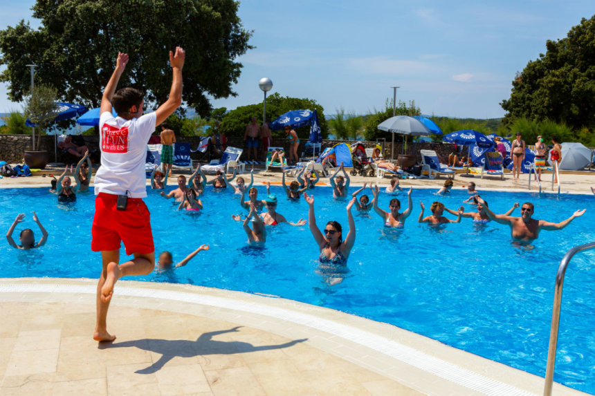 Krk Sport - a workout in the pool at the Dražica Hotel