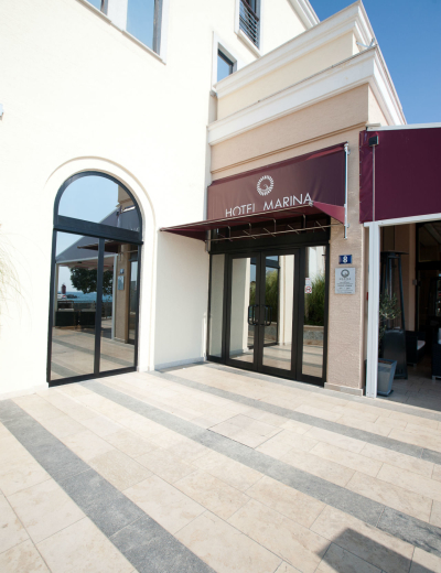 Entrance of Marina boutique hotel in Krk