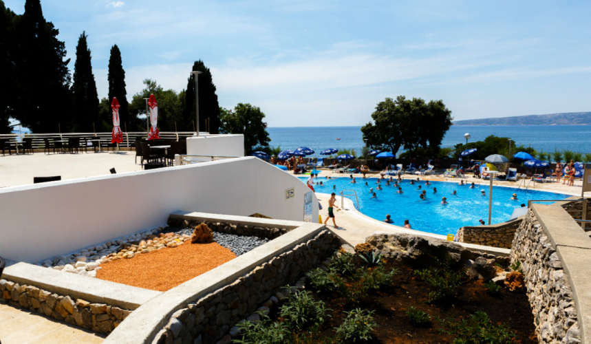 Swimming pools near the sea at Hoteli Krk