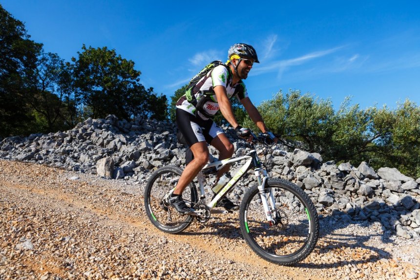 Cycling along the trails on Krk island